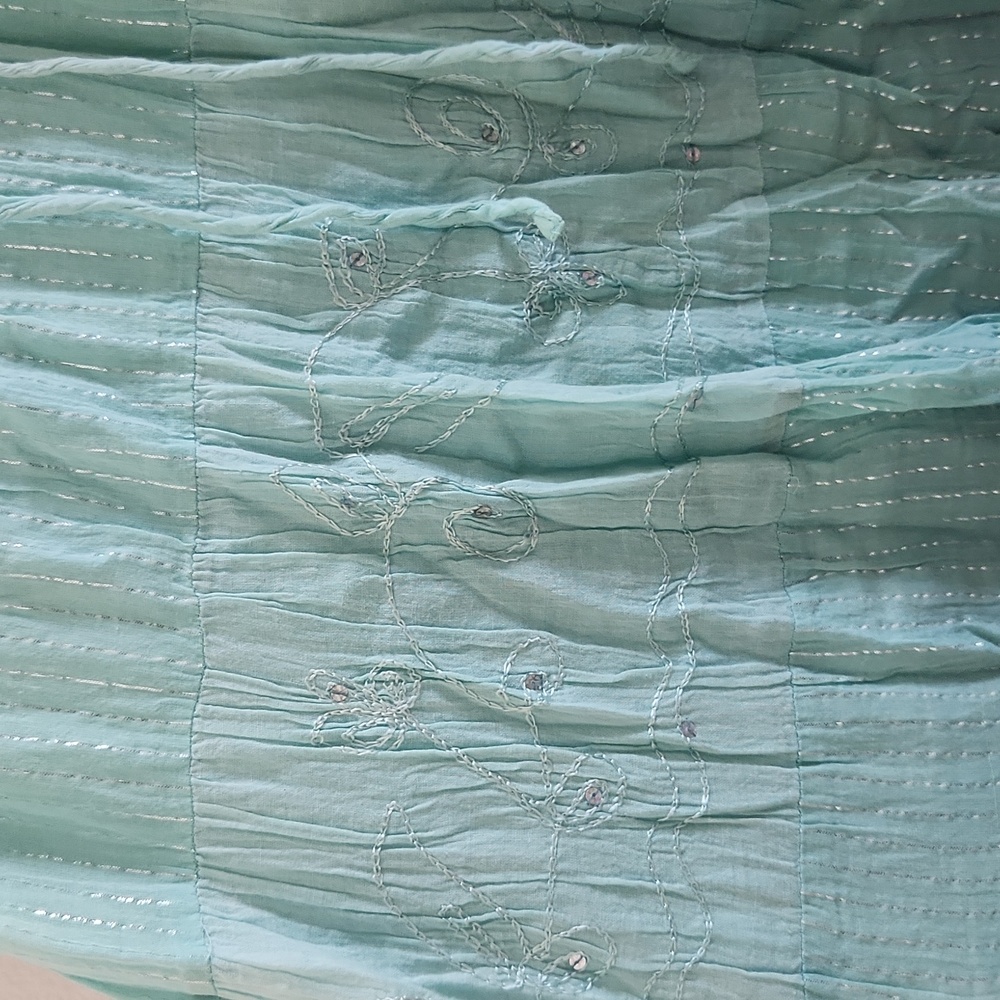 Bobbie Brooks Teal Ombre Midi Skirt - Picture 2 of 5